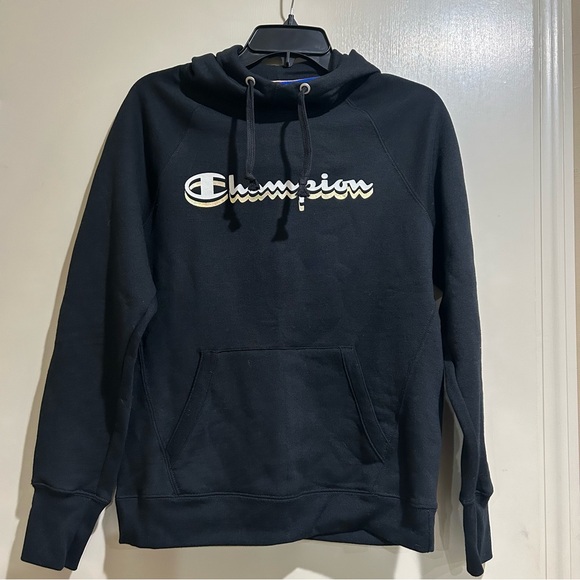 NWT Women’s Champion Black Gold Sweatshirt Hoodie Size Small - Picture 7 of 10